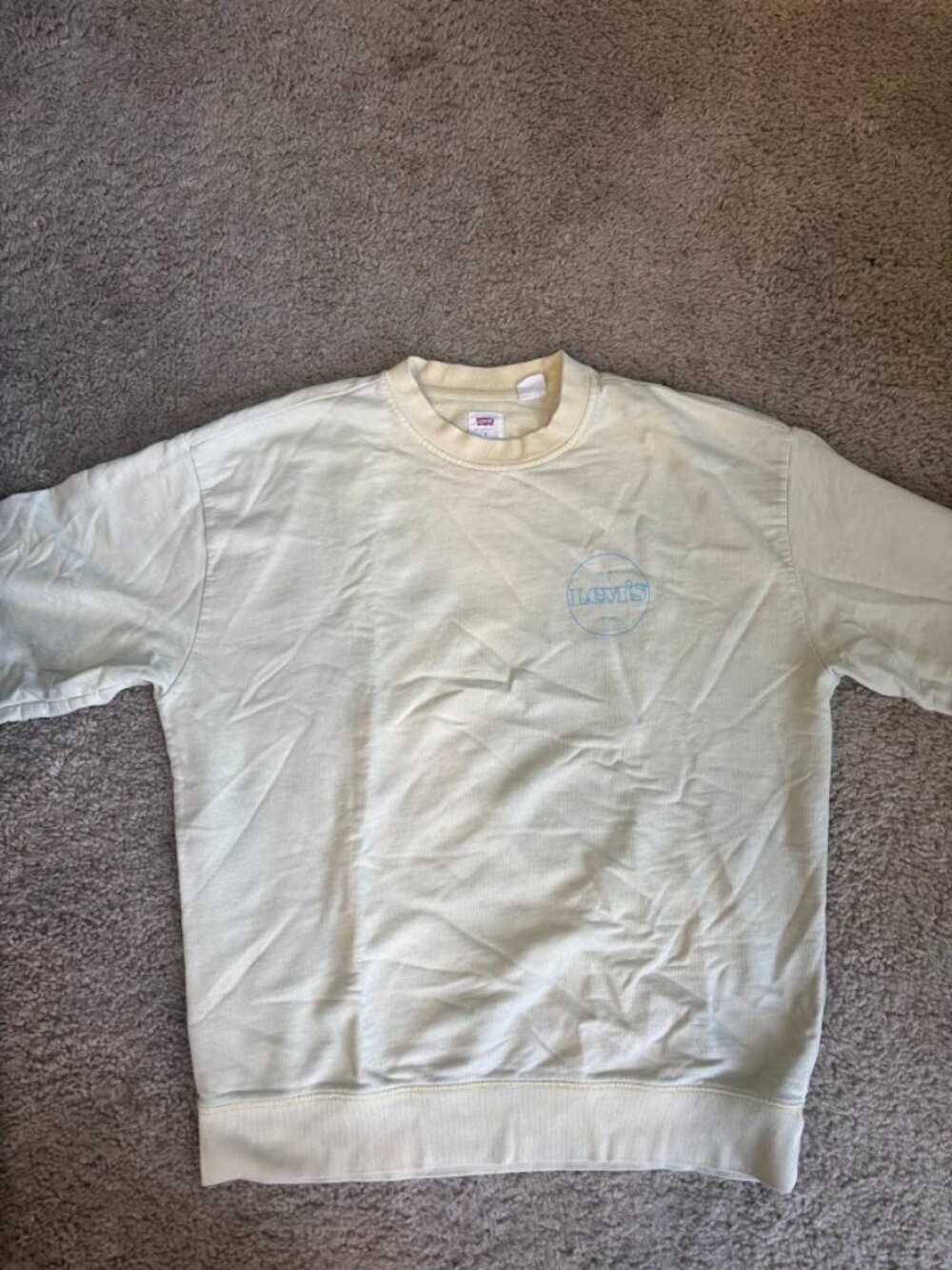 Levi's San Francisco Oversized Crewneck Sweatshirt Men's Small Cream 2nd Nature
